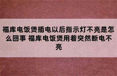 福库电饭煲插电以后指示灯不亮是怎么回事 福库电饭煲用着突然断电不亮